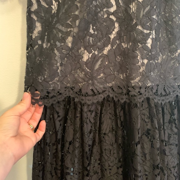 [Milly] Black Lace Evening Gown - Size 12 - Picture 4 of 8